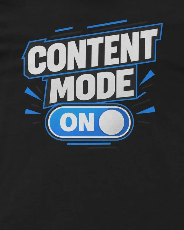 Content Mode On Regular T-Shirt in Black — design detail
