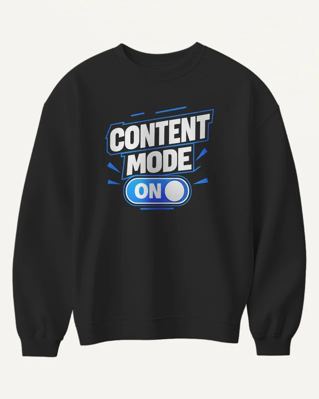 Content Mode On Sweatshirt in Black — front