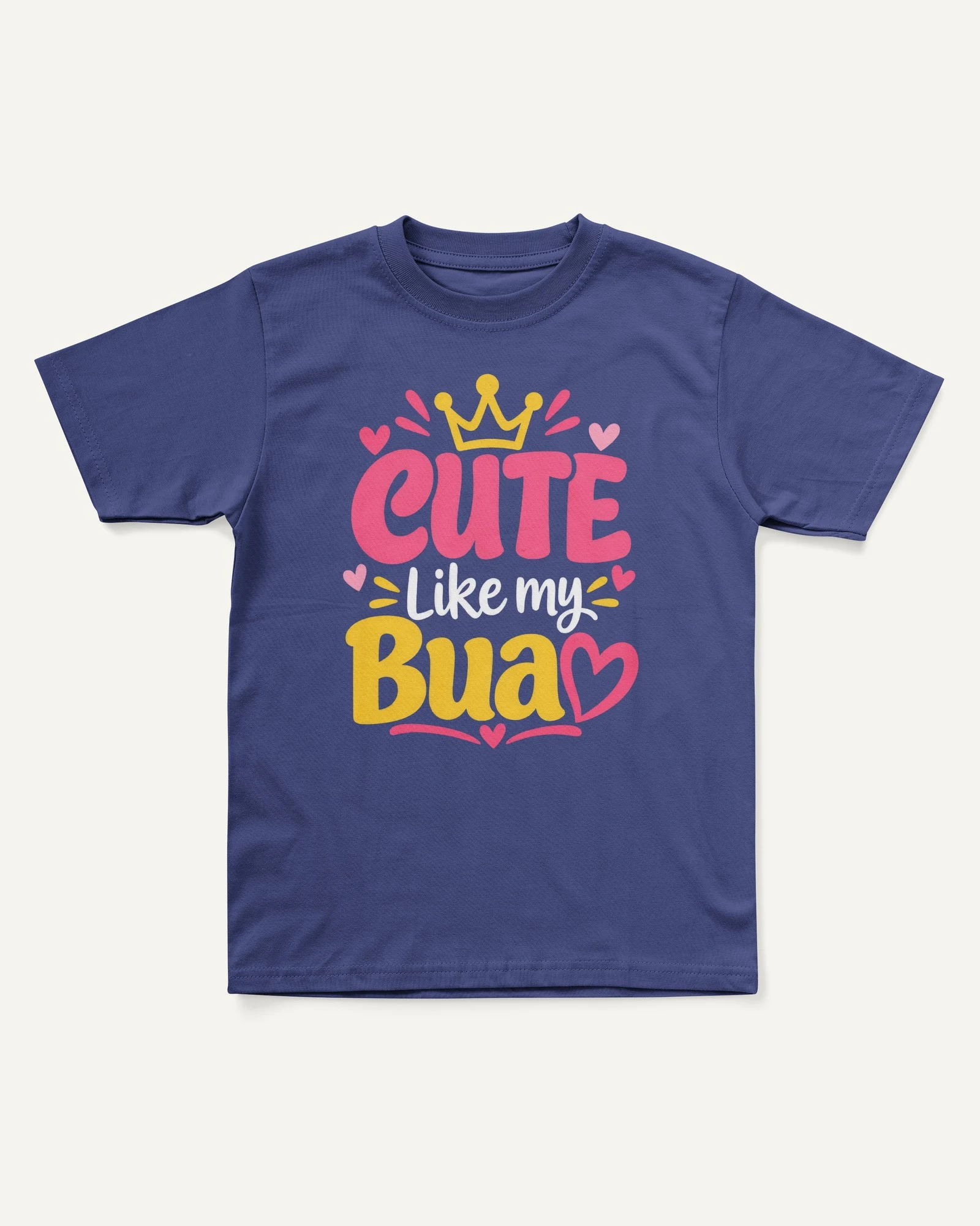 Cute Like My Bua Kids’ T-Shirt Royal Blue front Cute Like My Bua Kids’ T-Shirt in Royal Blue — front