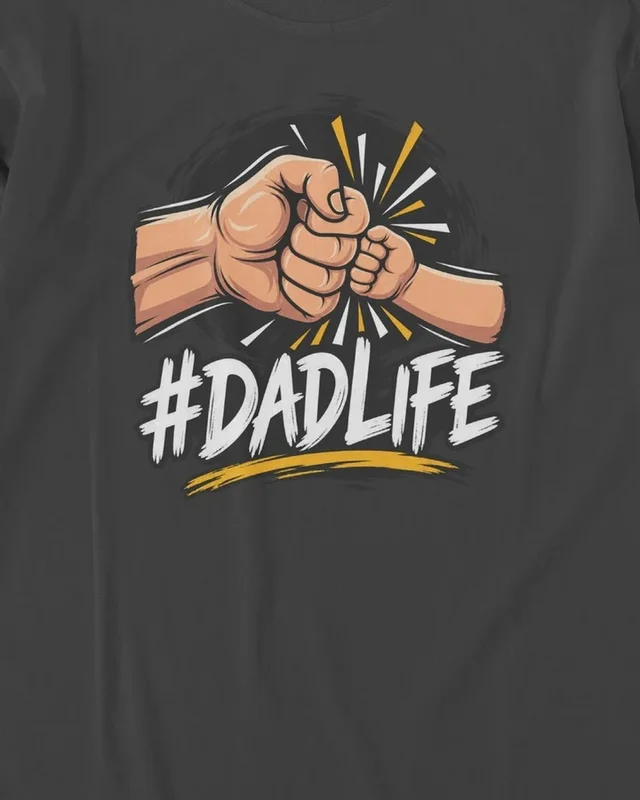 Dad Life Long-Sleeve T-Shirt in Black — design detail
