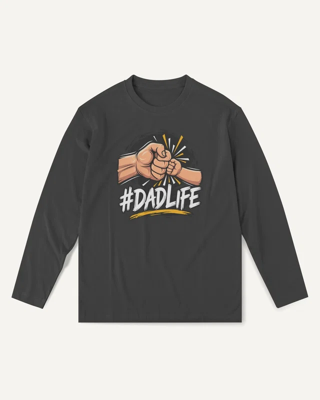 Dad Life Long-Sleeve T-Shirt in Black — front