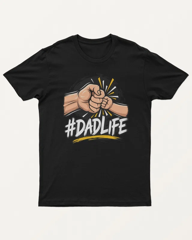 Dad Life Regular T-Shirt in Black — front