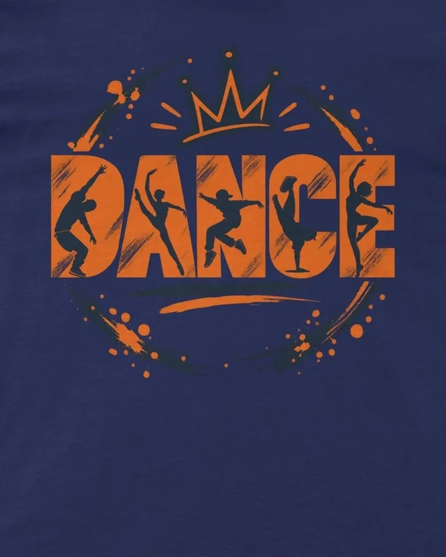 Dance Crown Regular T-Shirt in Royal Blue — design detail