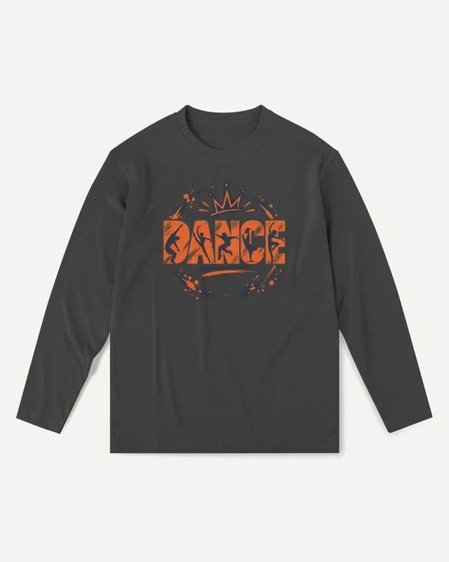 Dance Crown Long-Sleeve T-Shirt in Black — front