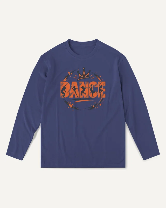Dance Crown Long-Sleeve T-Shirt in Royal Blue — front