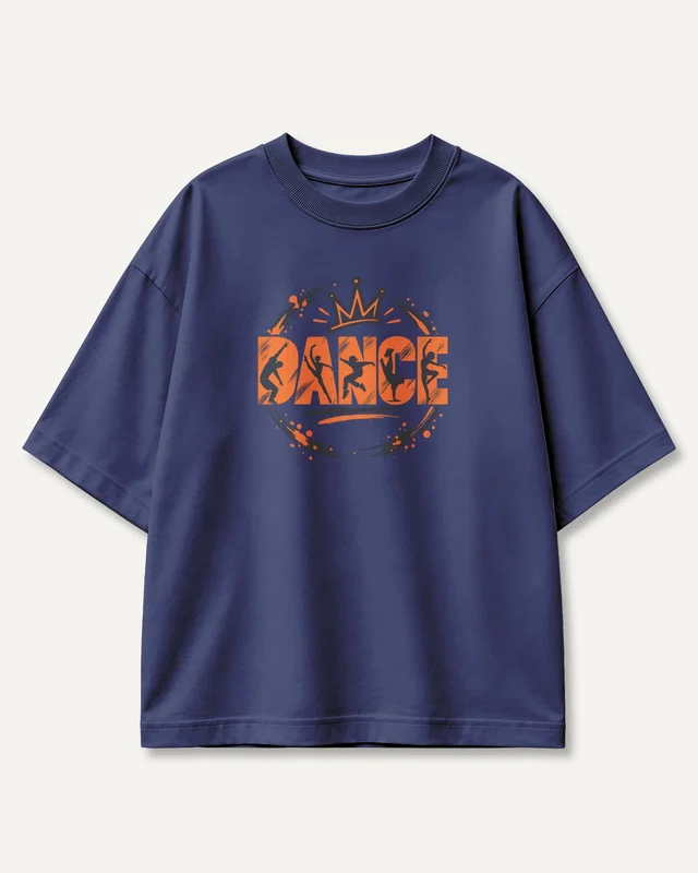 Dance Crown Oversized T-Shirt in Royal Blue — front