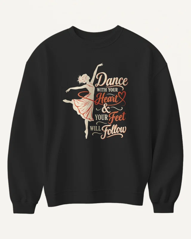 Dance with Your Heart Sweatshirt in Black — front