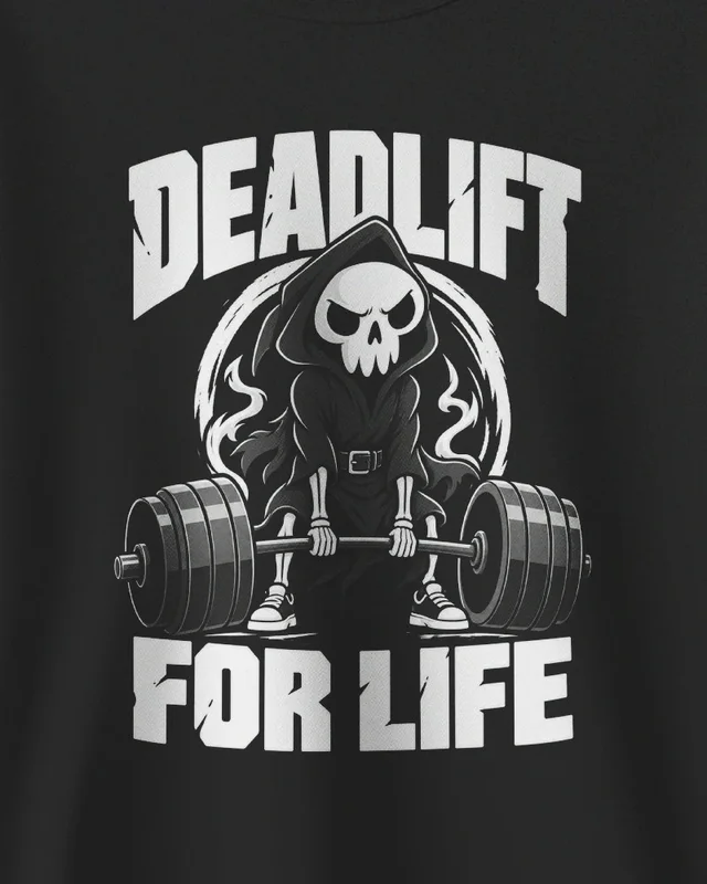 Deadlift for Life Sweatshirt in Black — design detail
