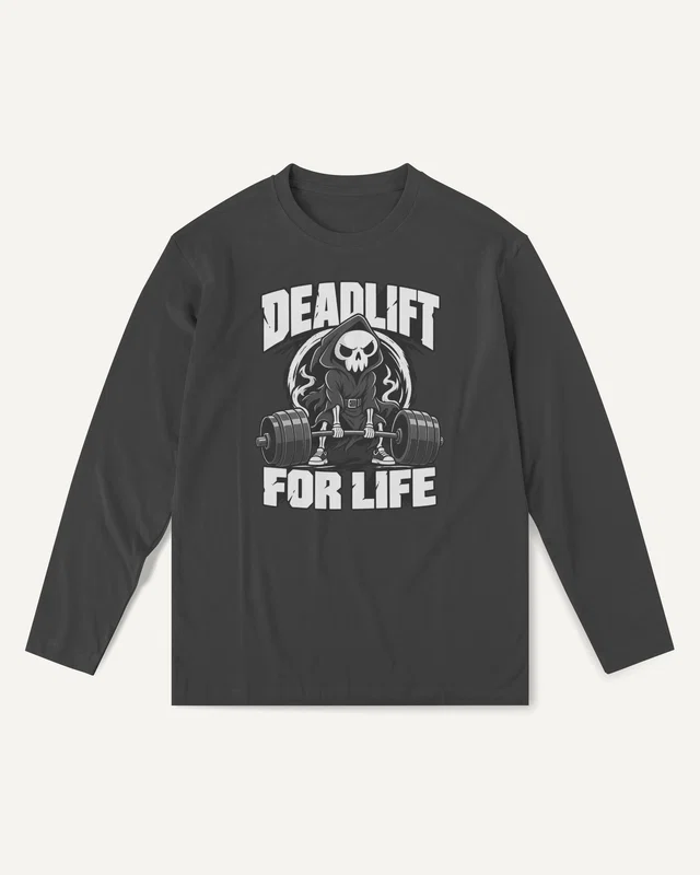 Deadlift for Life Long-Sleeve T-Shirt in Black — front