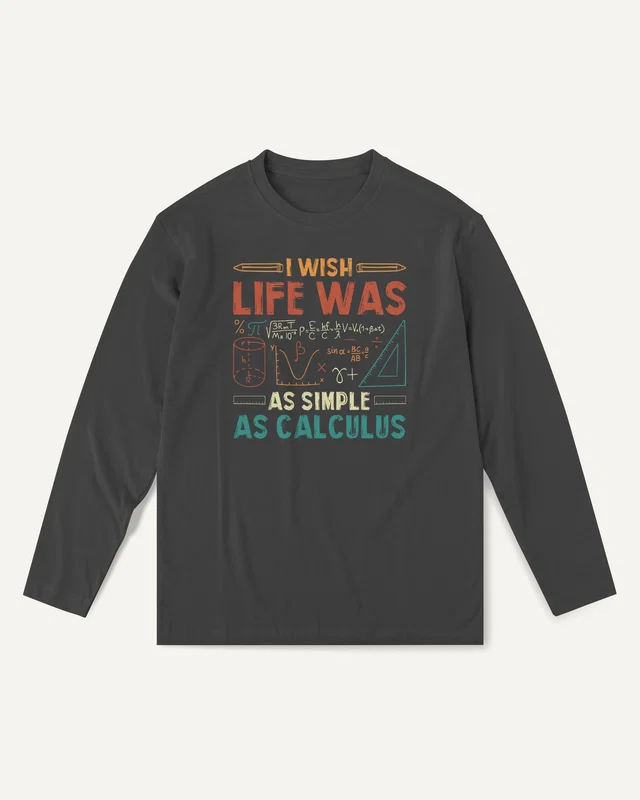 Life as Simple as Calculus Long-Sleeve T-Shirt in Black — front