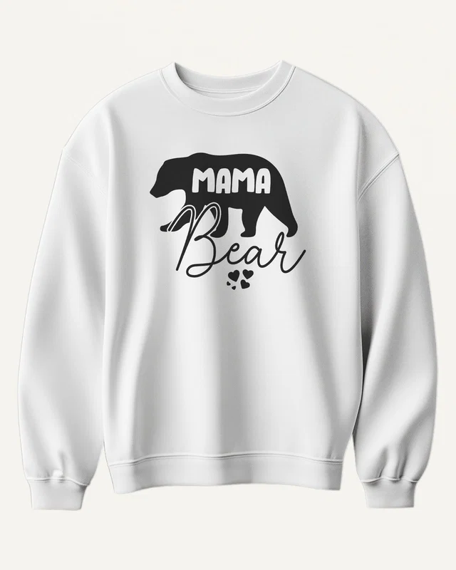 Mama Bear Sweatshirt in White — front