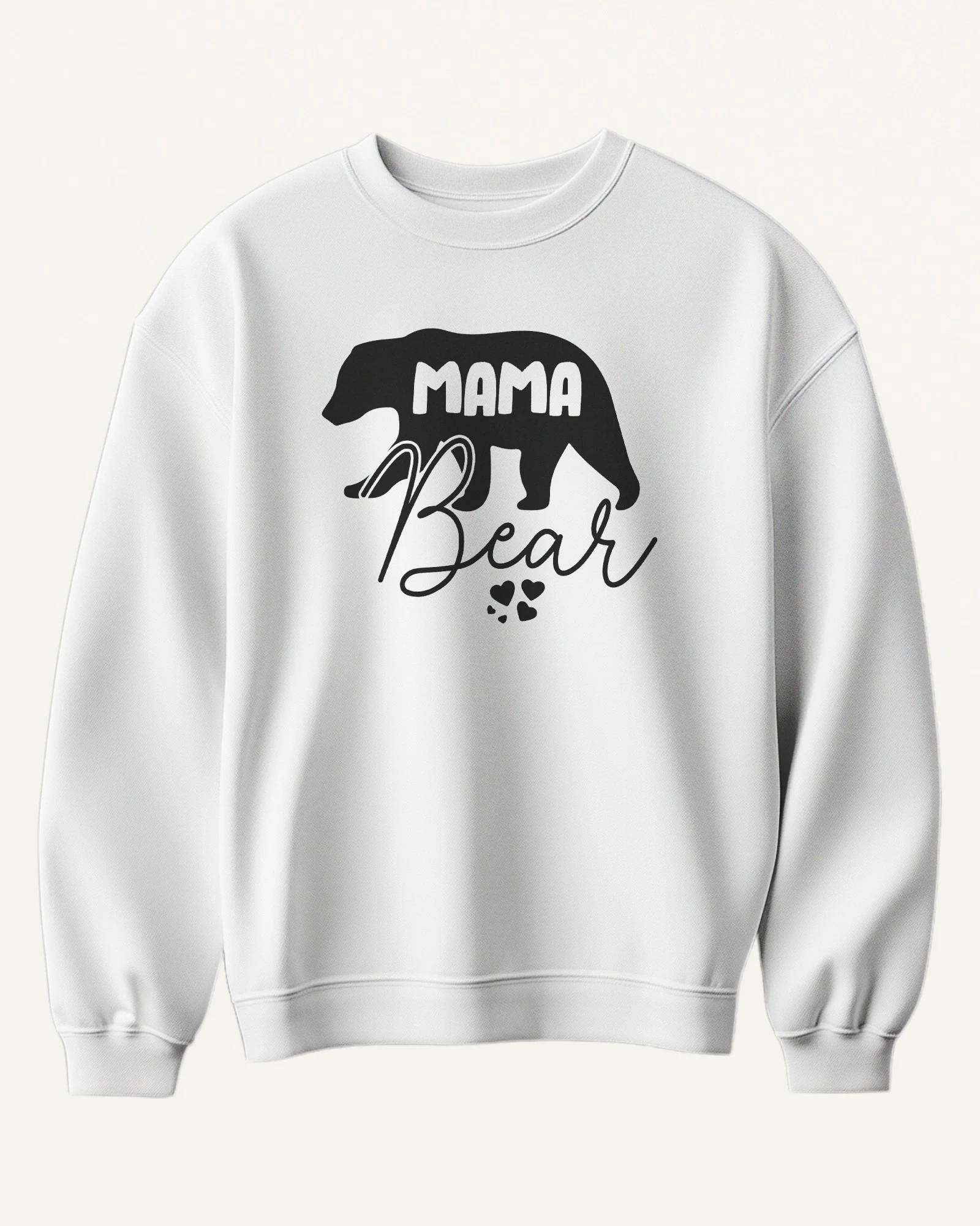 Mama Bear Sweatshirt in White — front Mama Bear Sweatshirt in White — front