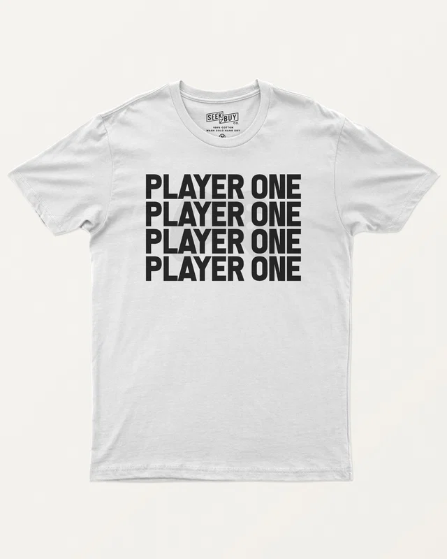 Player One Regular T-Shirt in White — front
