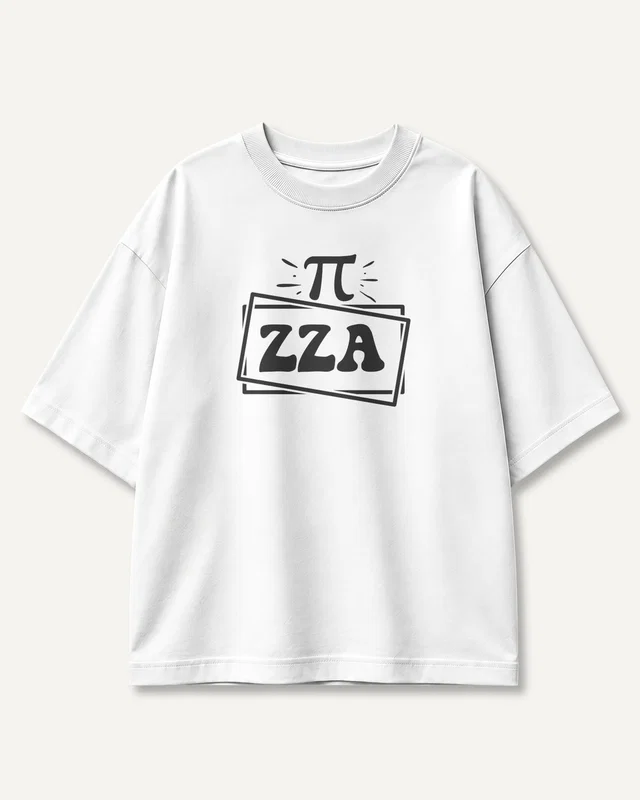 Pizza Equation Oversized T-Shirt in White — front