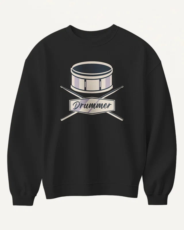 Drummer Sweatshirt in Black — front
