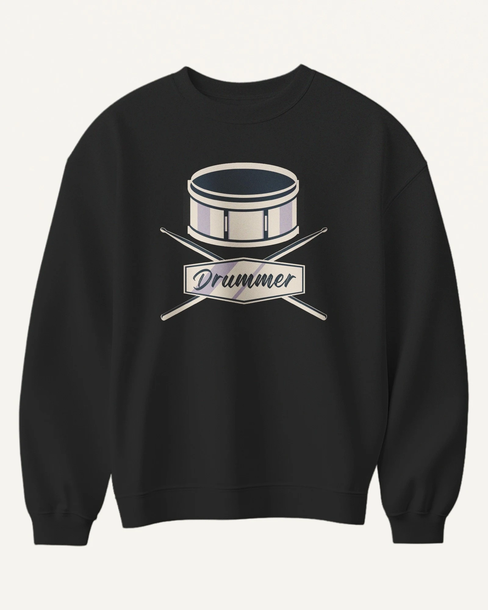 Drummer Sweatshirt in Black — front Drummer Sweatshirt in Black — front