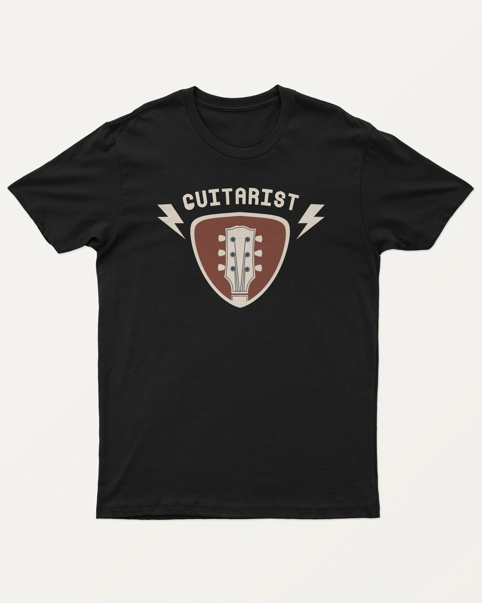 Guitarist Regular T-Shirt in Black — front Guitarist Regular T-Shirt in Black — front