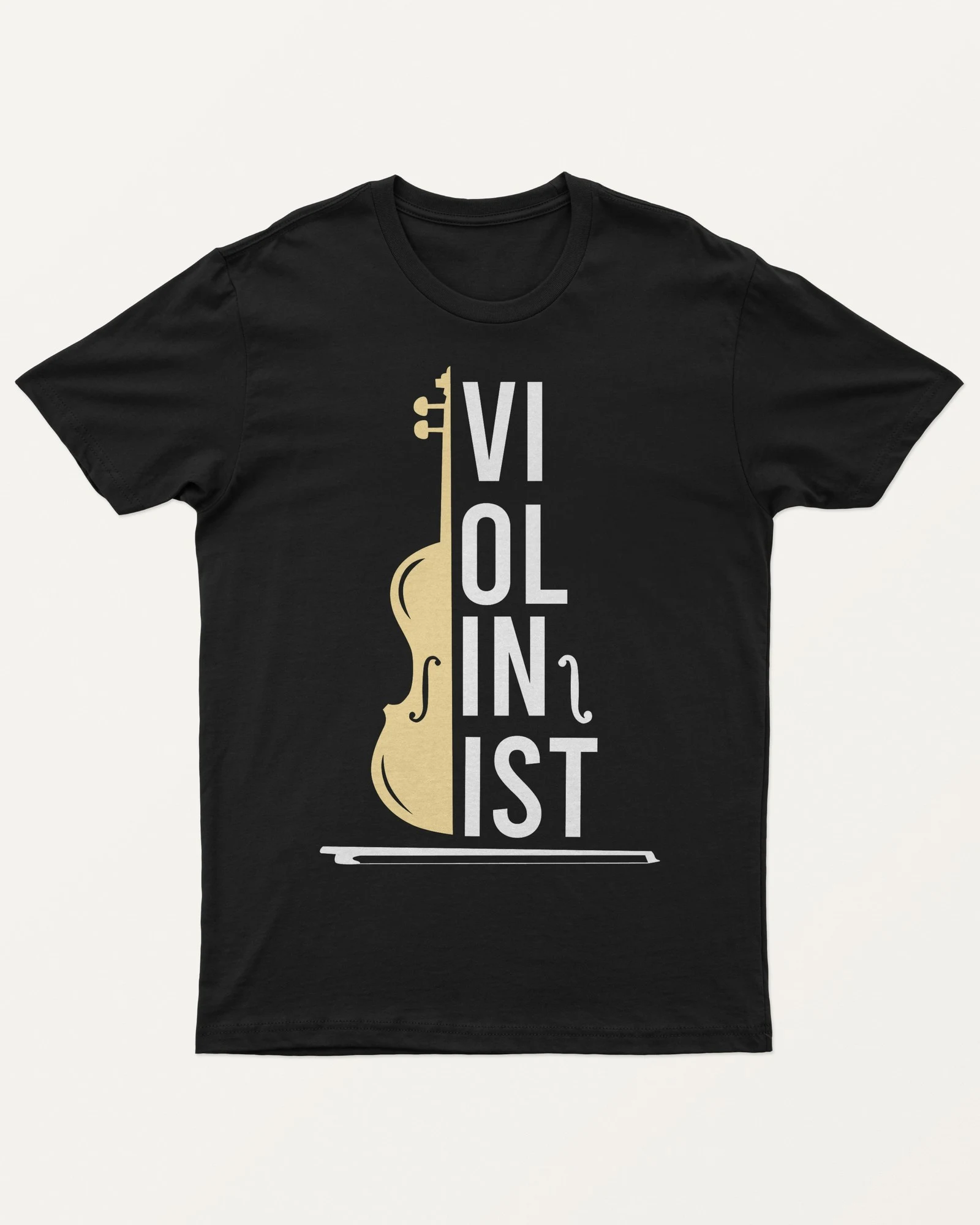Violinist Regular T-Shirt in Black — front Violinist Regular T-Shirt in Black — front