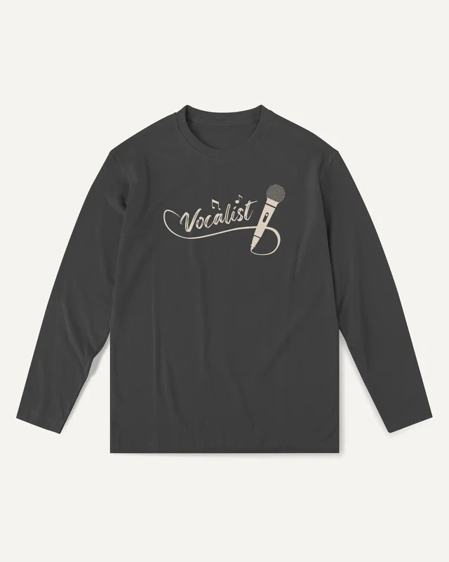 Vocalist Long-Sleeve T-Shirt in Black — front