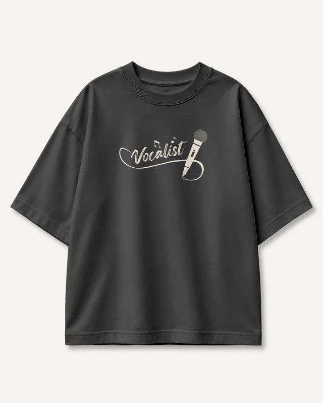 Vocalist Oversized T-Shirt in Black — front