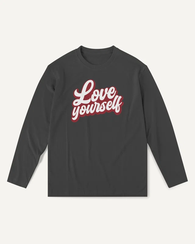 Love Yourself Long-Sleeve T-Shirt in Black — front