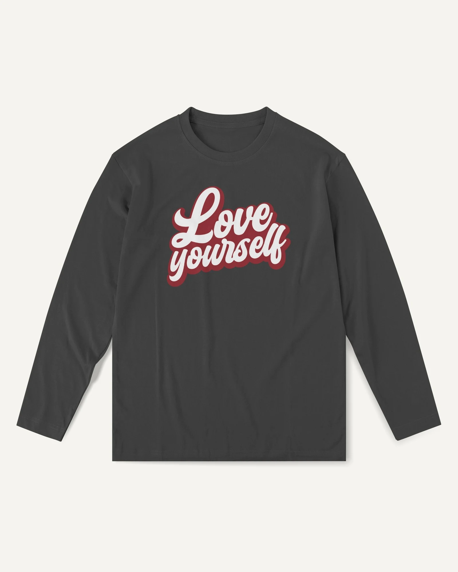 Love Yourself Long-Sleeve T-Shirt in Black — front Love Yourself Long-Sleeve T-Shirt in Black — front
