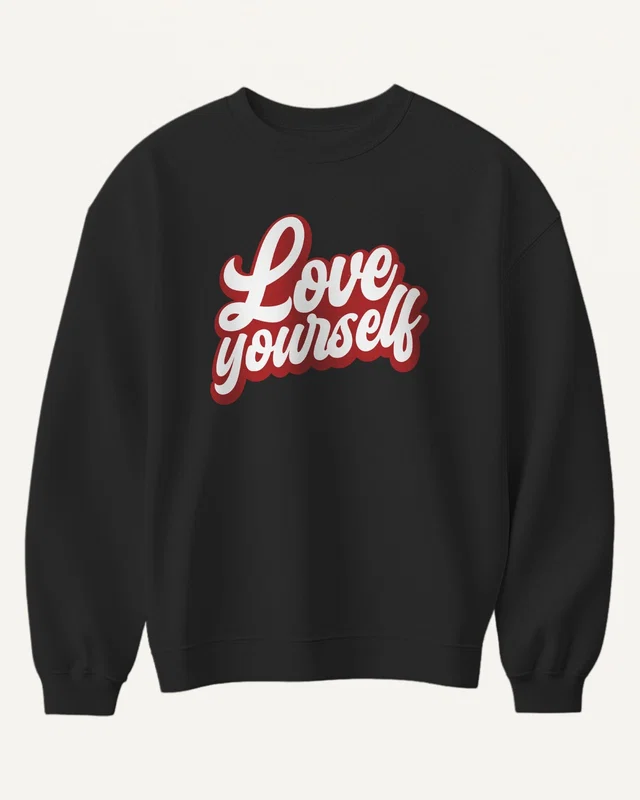 Love Yourself Sweatshirt in Black — front