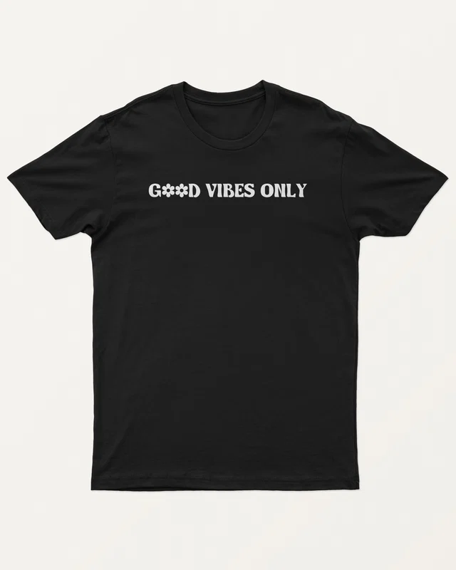 Good Vibes Only Regular T-Shirt in Black — front