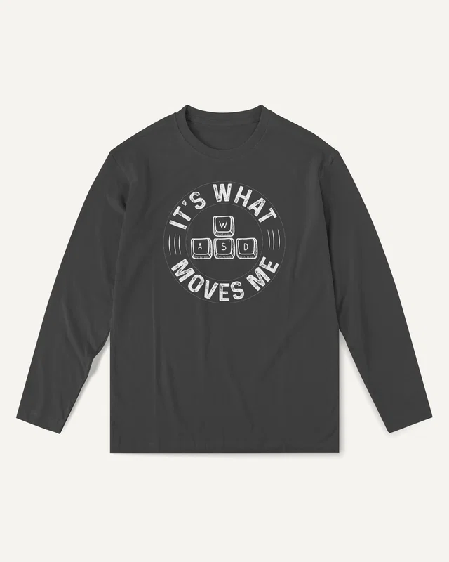 WASD It's What Moves Me Long-Sleeve T-Shirt in Black — front