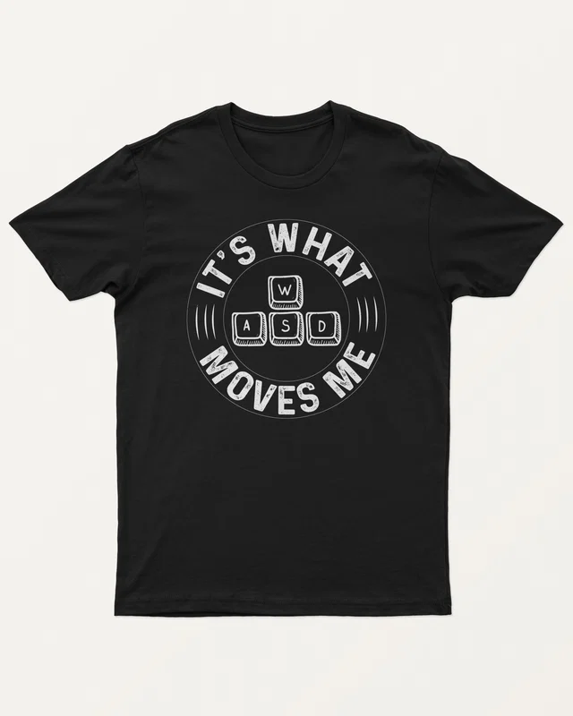 WASD It's What Moves Me Regular T-Shirt in Black — front