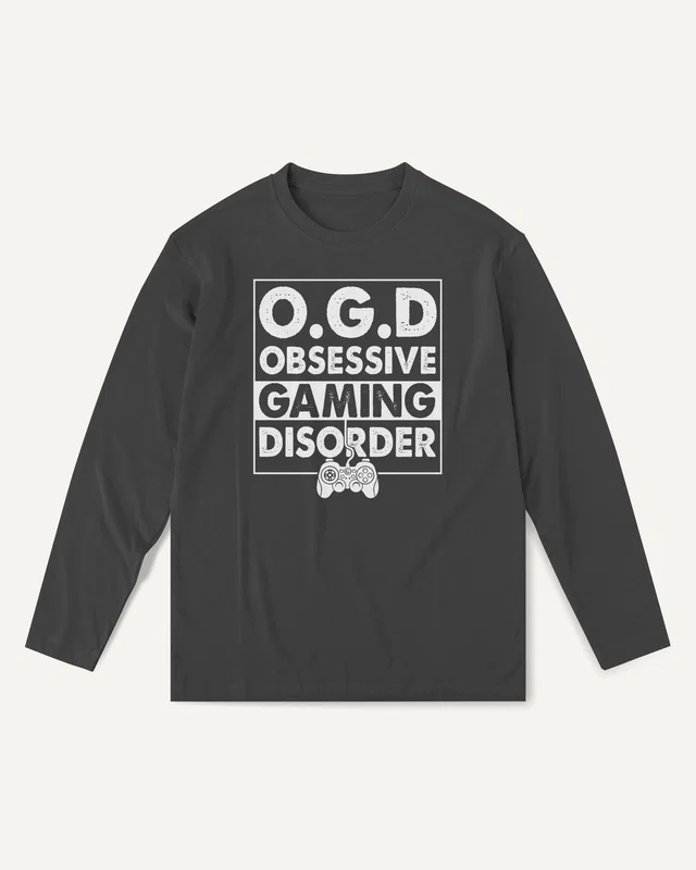 Obsessive Gaming Disorder Long-Sleeve T-Shirt in Black — front