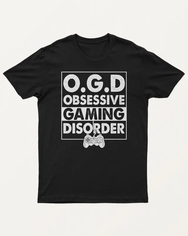 Obsessive Gaming Disorder Regular T-Shirt in Black — front