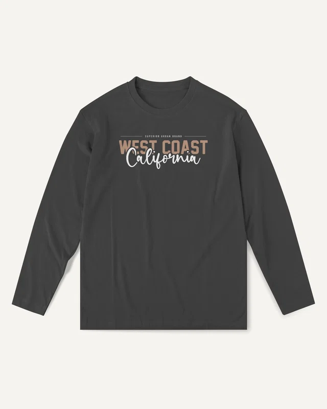 West Coast California Long-Sleeve T-Shirt in Black — front