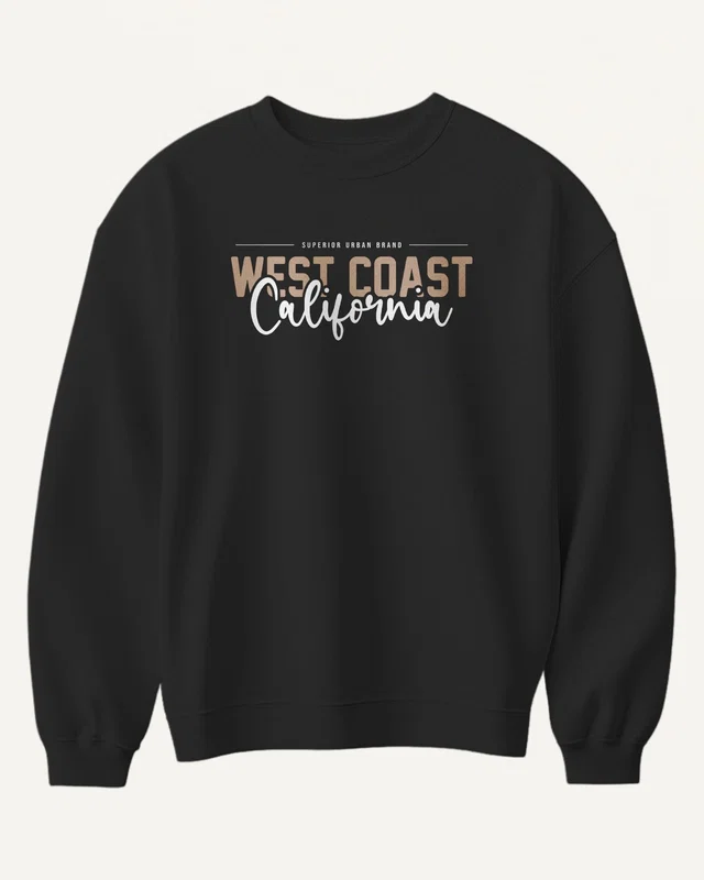 West Coast California Sweatshirt in Black — front