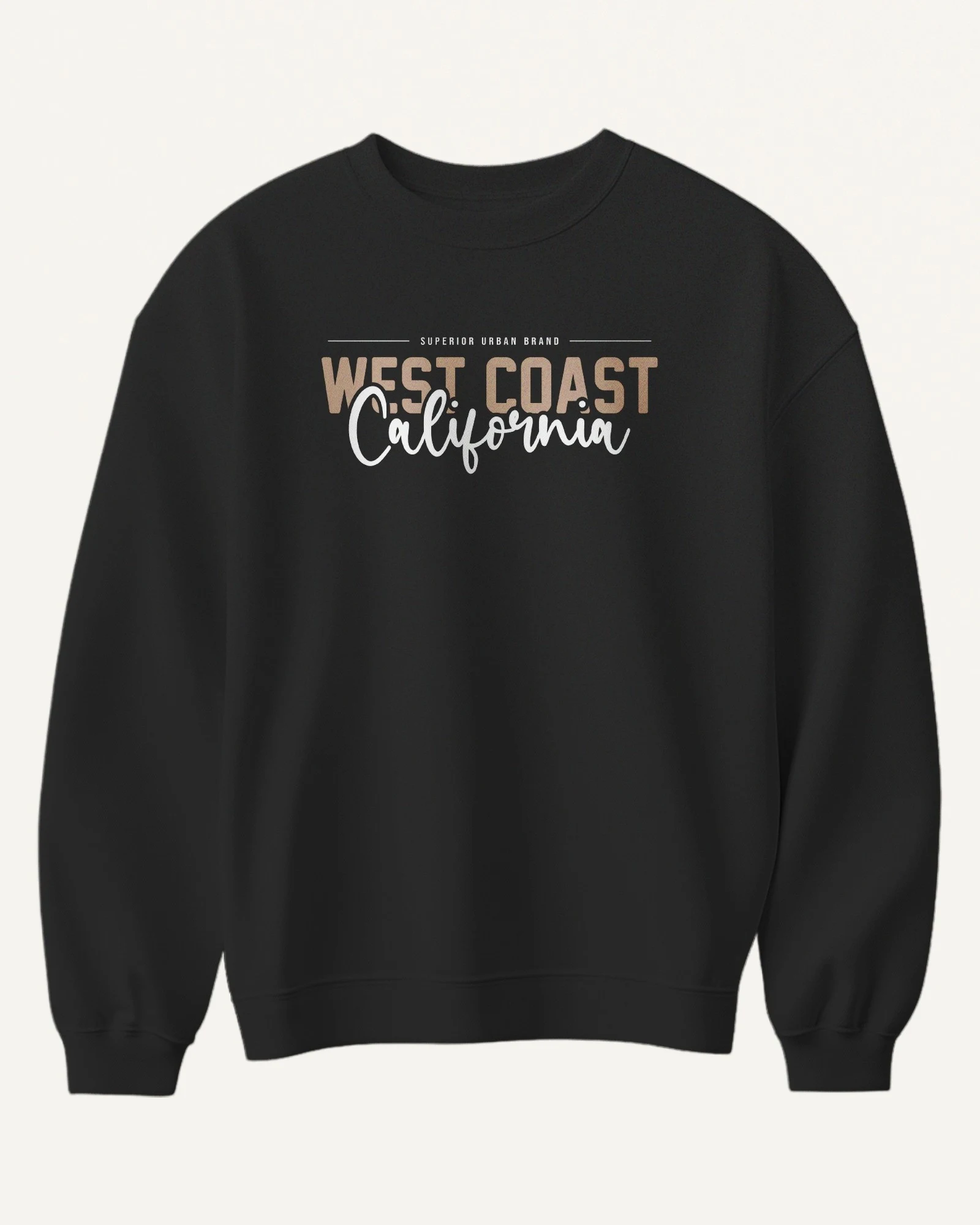 West Coast California Sweatshirt in Black — front West Coast California Sweatshirt in Black — front