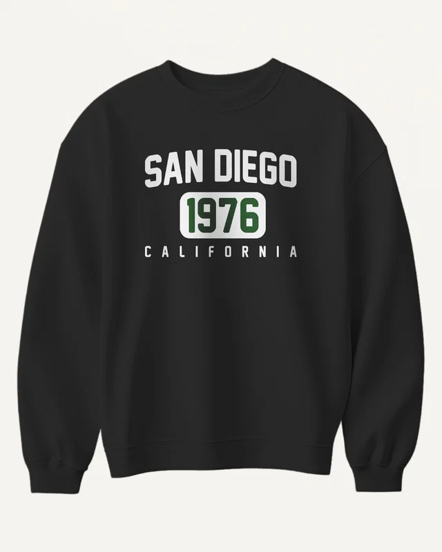 San Diego 1976 California Sweatshirt in Black — front