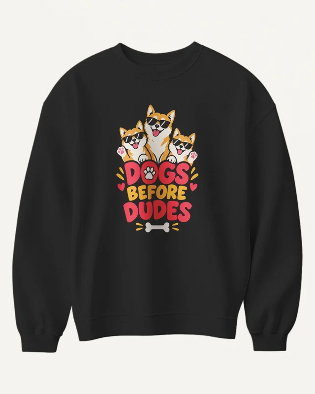 Dogs Before Dudes Sweatshirt in Black — front