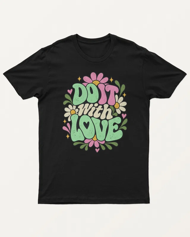 Do It with Love Regular T-Shirt in Black — front