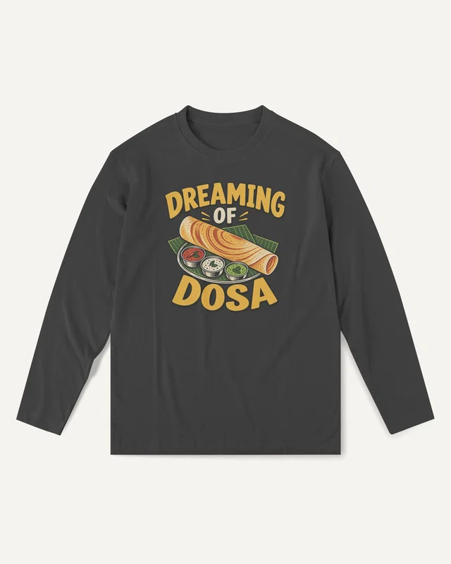 Dreaming of Dosa Long-Sleeve T-Shirt in Black — front