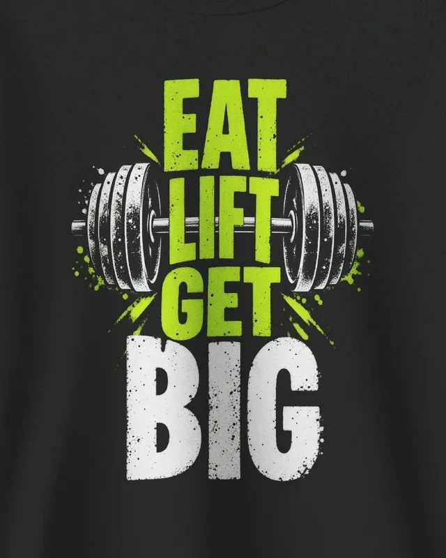 Eat Lift Get Big Sweatshirt in Black — design detail