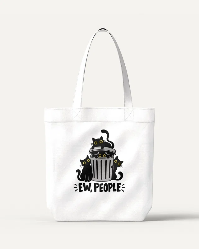 Ew People Cats Zipper Tote Bag