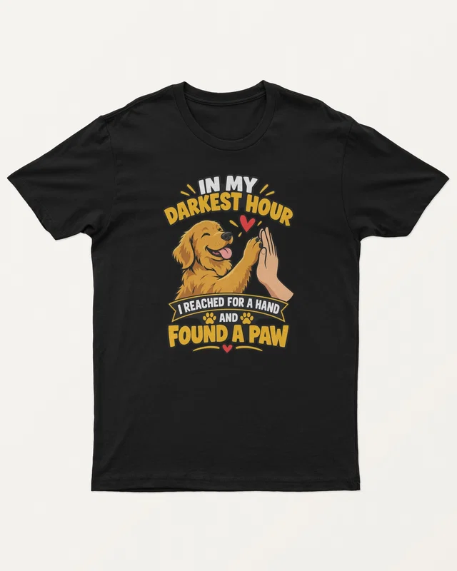 Found a Paw Regular T-Shirt in Black — front