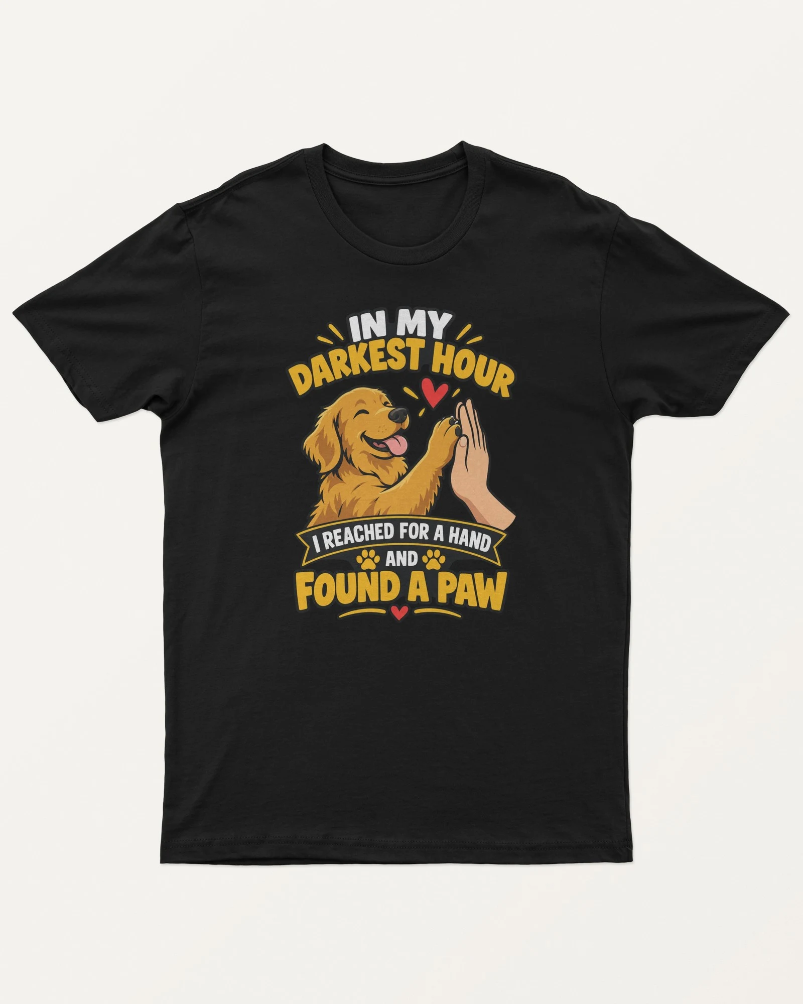 Found a Paw Regular T-Shirt in Black — front Found a Paw Regular T-Shirt in Black — front