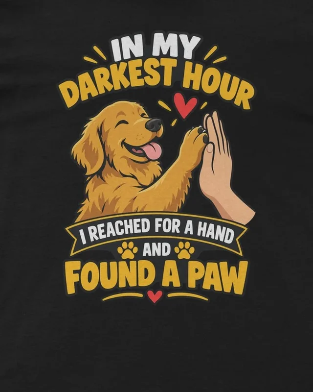 Found a Paw Regular T-Shirt in Black — design detail