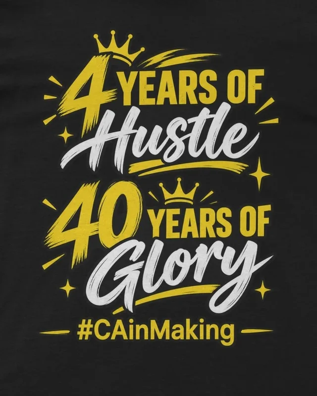 Four Years of Hustle Forty Years of Glory Regular T-Shirt in Black — design detail