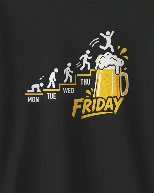 Friday Beer Evolution Sweatshirt in Black — design detail