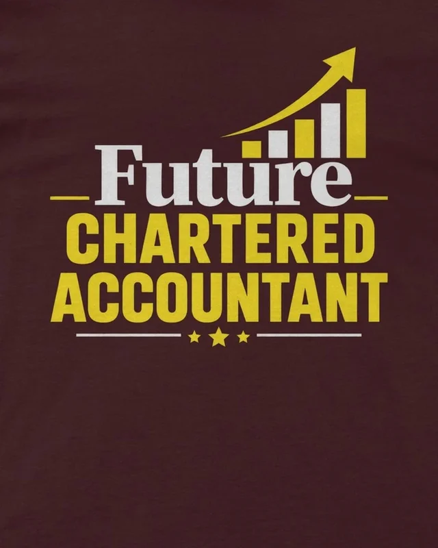 Future Chartered Accountant Regular T-Shirt in Maroon — design detail