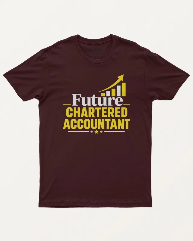 Future Chartered Accountant Regular T-Shirt in Maroon — front