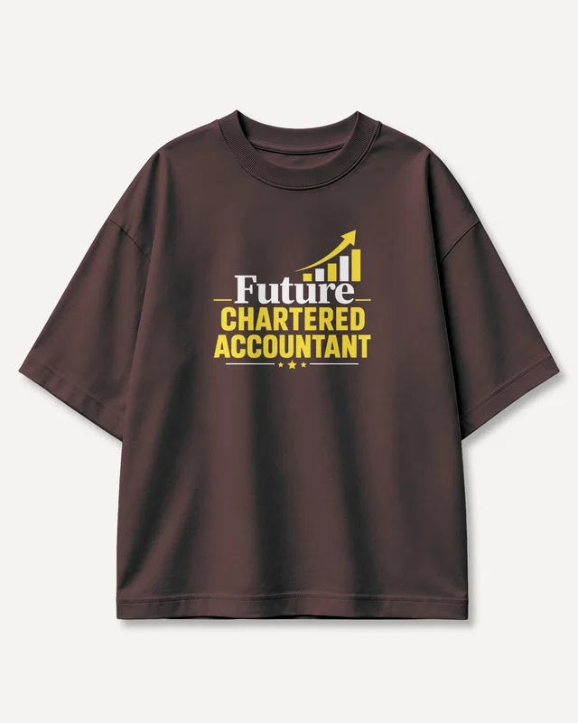 Future Chartered Accountant Oversized T-Shirt in Maroon — front