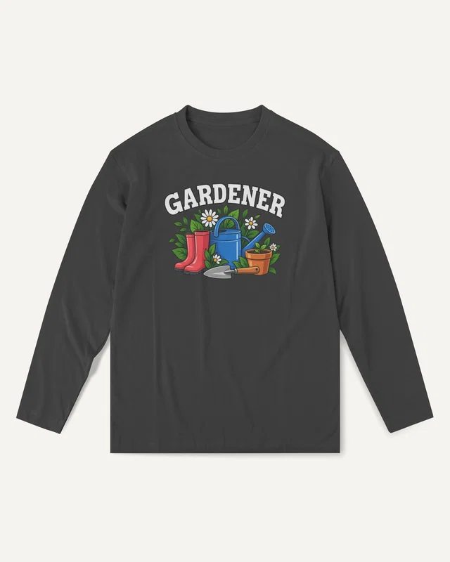 Gardener Long-Sleeve T-Shirt in Black — front